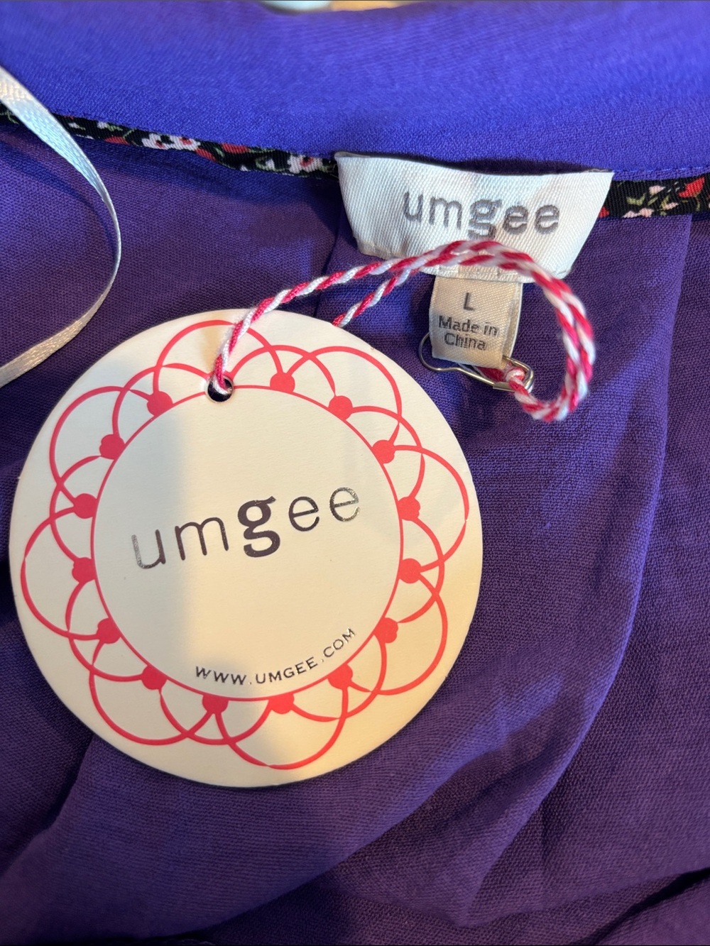 NWT Umgee Purple Oversized V-Neck Tunic Top Large